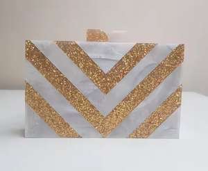 Bolso de mano Diseñador Señoras Resina epoxi Embrague para usos nupciales Resina epoxi Bolso hecho a mano por Crescent Crafts - Product Image 4