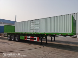 Semirremolque de Plataforma Plana de 3 Ejes y 40 Pies, 60 Toneladas, Chasis de Plataforma, Remolque para Plantas, Remolque de Cama Plana, Lowboy - Product Image 2