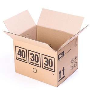 Robust 40x30x30 cm Cardboard <b>Boxes</b> with Handles for Moving or Shipping Clothing Organizer for Books Magazines <b>Clothes</b> - Product Image 1