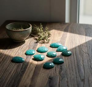 Lot de pierres cabochon facettées en amazonite verte naturelle, coupe rose, pour la fabrication de bijoux, magnifique cristal d'amazonite pour la création de bijoux - Product Image 3