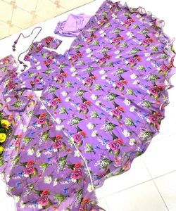 Anarkali Designer Organza Soie Impression Numérique Bas de Robe de Travail avec Dupatta Party Wear Vente en Gros Prix Vêtement Ethnique Alphanumero - Product Image 1