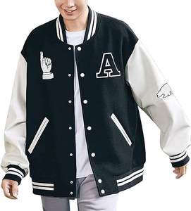 High Quality Customized University Embroidery Letterman Design <b>Vintage</b> Streetwear Men <b>Varsity</b> <b>Jacket</b> With Leather Sleeves - Product Image 5