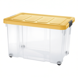 Tontarelli Container 60Lt <b>with</b> <b>Wheels</b> PUZZLE <b>BOX</b> Saffron 8035640ABV Portable <b>Storage</b> Boxes & Bins - Product Image 2