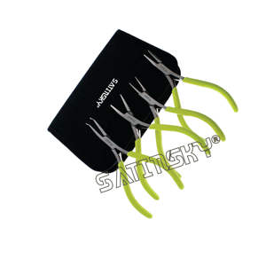 Professional Stainless Steel Micro fine <b>Pliers</b> <b>Set</b> Of 4 with Spring Chain,Round, Flat Bent Chain High Quality Beauty Instruments - Product Image 1