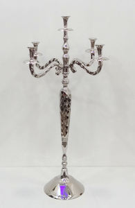 Centro de mesa niquelado candelabro Candelabro niquelado 5 brazos plata aspecto Premium Estilo Vintage clásico candelabro - Product Image 5