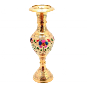 Handicraft Engraved Flower <b>Vase</b> <b>Gold</b> Platted Luxury Handcrafted Engraved Flower <b>Vase</b> Vintage Style Centerpiece of Tabletop Decor - Product Image 6