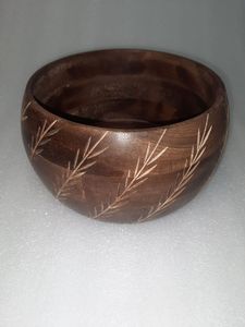 <b>Large</b> Premium Mango Wood Ceramic Salad <b>Bowl</b> Hand Carved Modern Design Eco-Friendly Fruit/Dinner Food <b>Bowl</b> - Product Image 2