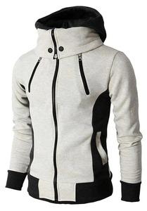 Men's Heavyweight 100% Cotton Hoodie with Double Hood Zip and Drop Shoulder Balaclava Design <b>Perfect</b> for Winter and Cold Weather - Product Image 3