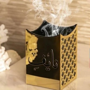 Portavelas y quemador de metal de madera con cenicero para decoración del hogar USO DE Pascua - Product Image 1