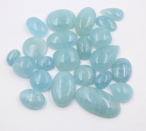 Aigue-marine naturelle, forme lisse, cabochon, qualité supérieure, pierre précieuse d'aigue-marine, pierre précieuse polie, pierre précieuse en vrac pour la fabrication de bijoux - Product Image 2