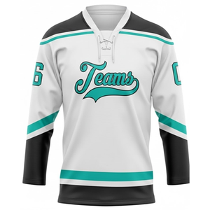 เสื้อฮอกกี้น้ำแข็งแบบซับลิเมชั่นสั่งทำพิเศษ พร้อมผ้าตาข่ายระบายอากาศ สีติดทนนาน ป้องกันแบคทีเรีย พื้นผิวเรียบเนียน - Product Image 2