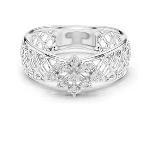Bague en cluster de diamants de laboratoire 0,108 CT pour femmes, clarté VVS-VS EF, or 18 carats, 14 carats, 10 carats et argent 925, rose, jaune - Product Image 2