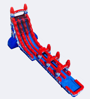 Nouvelle conception Toboggan aquatique gonflable en PVC effet marbre pour crème glacée, avec piscine, certifié CE, garantie 3 ans, capacité 500 personnes