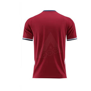 Camiseta de fútbol con botones cómoda transpirable de secado rápido personalizada para adultos Unisex logotipo personalizado estampado 100% poliéster deportes - Product Image 2