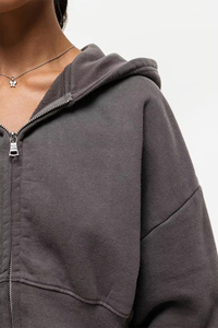 Top Corto con Capucha de Diseño Nuevo y Alta Calidad, 100% Algodón, Ropa Deportiva de Invierno para Mujer, Estilo Urbano, Color Sólido, Transpirable - Product Image 4