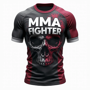 MMA Sublimado Rash Guards Transpirable Gimnasio Entrenamiento Equipo de entrenamiento para deportes de combate Rendimiento Atlético Ropa al por mayor - Product Image 4
