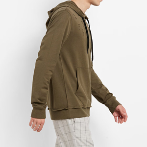 Sudaderas con Capucha Personalizadas para Hombre, de Algodón Grueso, Estilo Vintage, con Parches Desgastados, Color Sólido - Product Image 4