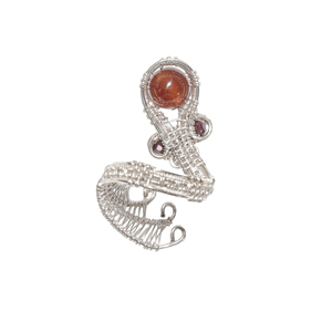 BeGems – accessoires de mode pour femmes, bague queue de paon en pierre de grenat naturelle, bijoux élégants faits à la main en pierres précieuses, cadeau pour les amoureux - Product Image 3