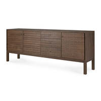 Buffet de rangement en teck massif de style scandinave moderne avec 3 tiroirs pour hôtel et usage domestique
