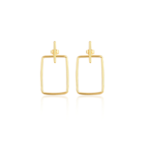 Pendientes de tuerca hechos a mano de Latón chapado en oro amarillo estilo bohemio clásico joyería de moda minimalista regalos únicos para sus fiestas - Product Image 1