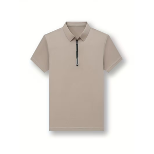 Chemise polo personnalisée en polyester avec fermeture éclair, noir et blanc, pour arbitres, maillot d'arbitre homme, design et logo personnalisés - Product Image 6
