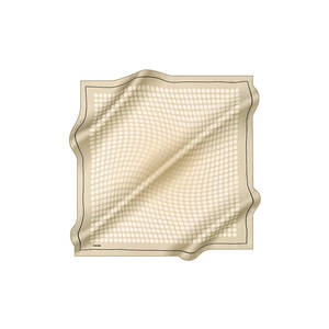 ผ้าพันคอและผ้าเช็ดหน้าผ้าไหมสีเบจลายจุดสี่เหลี่ยม - Product Image 2