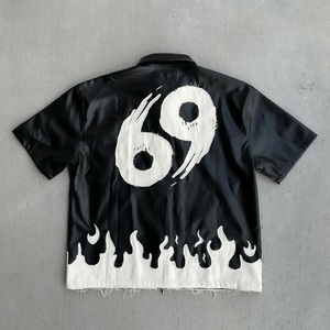 Camisa de piel de cordero Bla hecha a mano Original para hombre, cuero de oveja suave, cierre de cremallera, transpirable, estilo occidental, bordado - Product Image 5