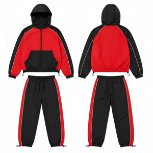 Survêtements de loisirs et de sport urbains 2026, tendance, de haute qualité, couleur unie, avec poches zippées, respirants et légers, en stock - Product Image 4