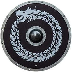 Escudo de Defensa de Madera Roja, Impresión Personalizada, Accesorio de Batalla Vikingo, Escudo de Disfraz Hecho a Mano - Product Image 2