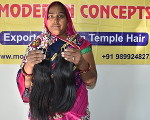 Vente en gros de cheveux vierges 100% Faisceaux à double trame Machine bon marché Extensions de cheveux humains du temple indien droites et profondes - Product Image 6