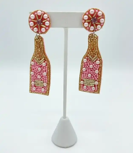 Trending New Women's Stainless Steel Drop <b>Earrings</b> <b>Handmade</b> Beaded Embroidery Statement Style Autumn Fashion From India - Product Image 4