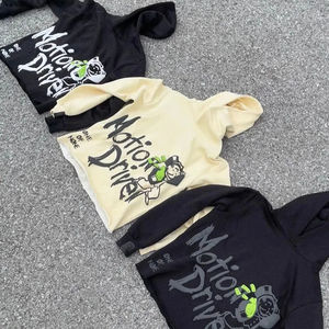 Sweat à capuche oversize avec bande latérale blanche contrastée, design tendance à blocs de couleur, mode streetwear d'hiver, uni teint - Product Image 1