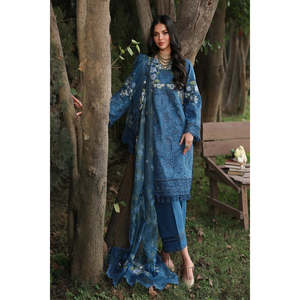 Conjuntos de Traje para Mujer Sardinia TALES of PETALS Luxury Lawn '26, Flores Azules TC-1561 - Product Image 1