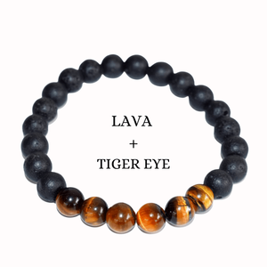 Bracelet diffuseur en pierres précieuses œil de tigre 8 mm et pierres de lave, qualité supérieure, tendance, pour diffuseur d'huiles essentielles – Fournisseur de bijoux fantaisie - Product Image 3