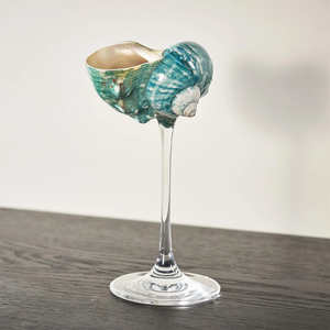 Coupe à vin en verre coquillage élégante, verrerie décorative artisanale pour la mise en scène de table de luxe, décoration de la maison et collection de cadeaux - Product Image 3