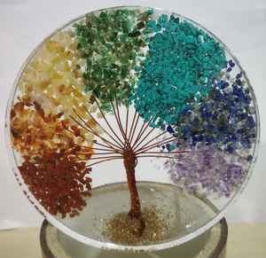 Posavasos de orgón con forma de árbol redondo, tallada piedra de cristal, piedra Natural Feng Shui, regalo decorativo para el hogar, mayorista a granel - Product Image 2