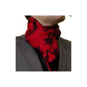 Écharpe Double Face Imprimée Motif Rouge Noir - Product Image 2