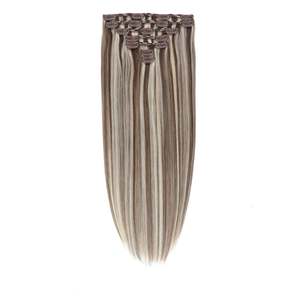 Clip in <b>Hair</b> <b>Extensions</b> 24 Inch <b>Ash</b> Brown and Platinum <b>Blonde</b> Mix Straight - Product Image 3