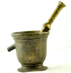 ครกและสากทองเหลืองแบบดั้งเดิม คุณภาพดีเยี่ยม รูปทรงกลม สีทอง ขาย - Product Image 4