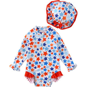 Maillot de bain d'été imprimé personnalisé de haute qualité pour filles avec manches maillot de bain une pièce pour petite fille avec bonnet de bain maillots de bain pour bébés - Product Image 4