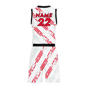 Ropa de baloncesto personalizada de alta calidad de secado rápido, transpirable, impresa digitalmente, conjuntos de camisetas de baloncesto reversibles para hombres y jóvenes - Product Image 3