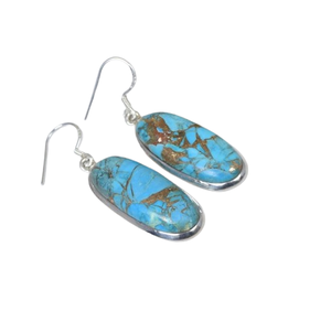 Boucles d'oreilles pendantes faites à la main en pierre précieuse turquoise naturelle bijoux en argent sterling 925 bijoux en argent massif estampillé 925 - Product Image 1