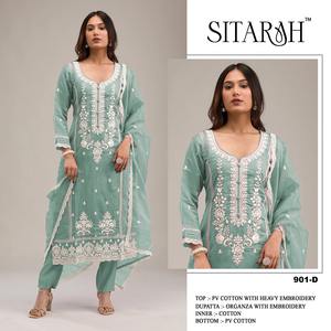 Vestidos de diseñador de bordado pesado de estilo indio y pakistaní Salwar Kameez - Product Image 5