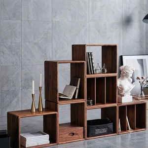 Juego de Cajas de Almacenamiento Modulares Modernas de Madera de Acacia, 5 Cajas Organizadoras Apilables, Impermeables y Ecológicas para el Hogar, la Oficina y el Baño - Product Image 3