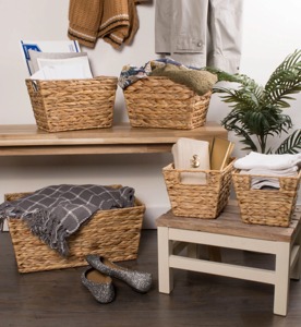 Multipurpose <b>water</b> <b>hyacinth</b> woven <b>basket</b> set of 5 Handmade <b>Storage</b> <b>Basket</b> Wholesale eco-friendly Made in Vietnam - Product Image 2