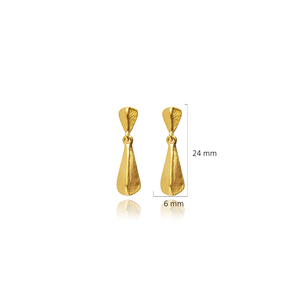 Conception irrégulière 22K plaqué or forme turc fait à la main en gros Vintage boucles d'oreilles 925 bijoux en argent Sterling - Product Image 3