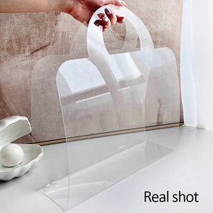 透明PET生花ボックスギフトコンテナハンドバッグウェディングローズラッピングフェスティバルパーティーギフトパッケージポータブルパッキングバッグ - Product Image 4