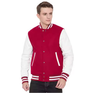 Veste universitaire d'hiver pour homme en coton 100% de haute qualité avec logo personnalisé, col montant, fermeture à boutons en corne, services OEM - Product Image 1