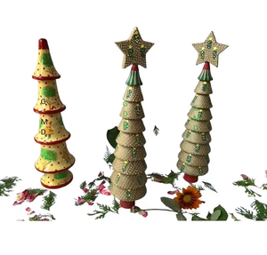 Handcrafted Kashmir Christmas <b>Tree</b> <b>Stand</b> Accessories In Vibrant Paper Mache Style With Timeless Appeal - Product Image 4
