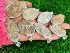En gros Naturel Allemand Psilomelane Dendritique Argent Lunette Charmes À La Mode Bohème Styles Mélanger Les Formes De Mode Pendentifs Charmes - Product Image 5